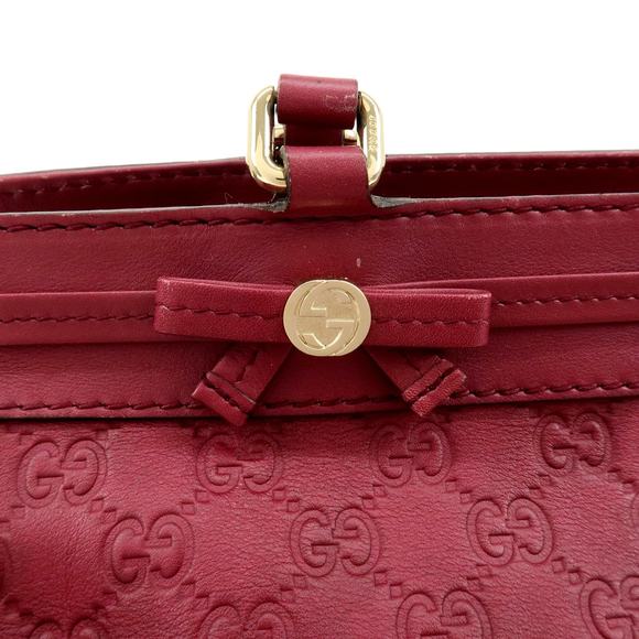 Gucci Bordeaux Reddish-Purple Hue Leather Shoulder Bag - Picture 10 of 15